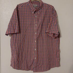 Sun River Clothing Men's Button Down Shirt Sz.XXL Short Sleeve Red/White/Blue